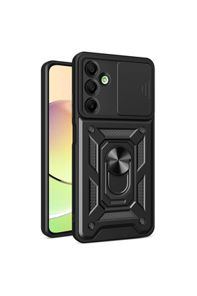 Evimdeyokyok Samsung Galaxy A56 Kılıf Pars Lens Yüzüklü Silikon - Siyah