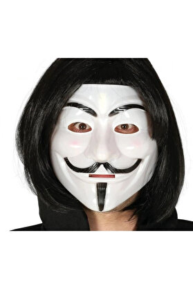 Evi̇mdeyokyok Si̇yah Renk Takma Kısa Saç Ve V For Vendetta Maskesi̇ Anonymous Maskesi̇