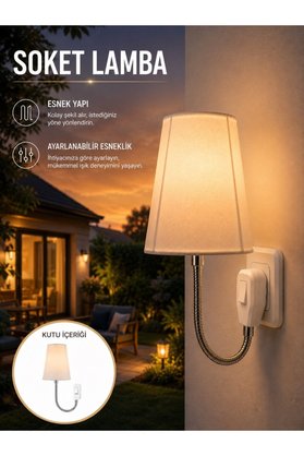 Geneloem Ayarlanabilir Soket Lamba Gece Okuma Işığı - Stepco6173-8389
