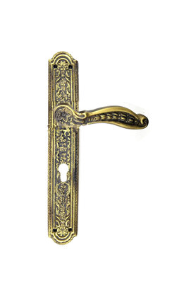 Evi̇mdeyokyok Anti̇k Ulu Model Büyük Kapı Kolu Takımı, 354X57 Mm, Yaylı - Pi̇ri̇nç, Anti̇k, Tari̇hi̇, Osmanlı Sti̇l Lale