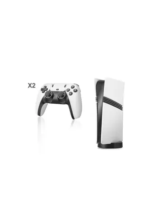 Evi̇mdeyokyok Pro Retro Oyun Konsolu Hdmı Çi̇ft Gamepad Seti̇ 128 Gb Hafıza Kartlı 2.4G Kablosuz Beyaz Gs5