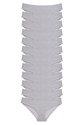Ethab Ticaret Glb-Stl41414 12 Adet Süper Eko Set Likralı Kadın Slip Külot Gri