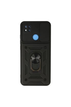 Ethab Ticaret Glb-Stl41414 Redmi 9C Kılıf Pars Lens Yüzüklü Silikon - Siyah
