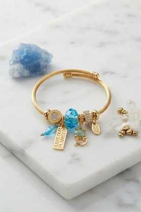 Evimdeyokyok Kedili Model Mavi Charmlı Bileklik Tj-Bb8725