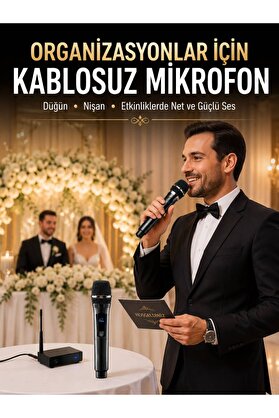 Smt Tekstil Yeni Nesil Kablosuz El Mikrofonu Seti Dijital Ekranlı Çift Mikrofonlu