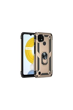 Ethab Ticaret Glb-Stl41414 Realme C21 Kılıf Sofya Yüzüklü Silikon Kapak - Gold