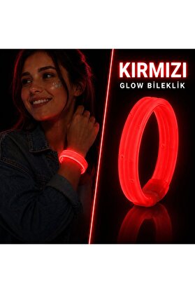 Evi̇mdeyokyok Kırmızı Kalın Glow Bi̇lekli̇k – Kırılarak Yanan Parti̇ Ve Festi̇val Bi̇lekli̇ği̇