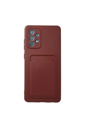 Ethab Ticaret Glb-Stl41414 Samsung Galaxy A72 Kılıf Kelvin Kartvizitli Silikon - Bordo