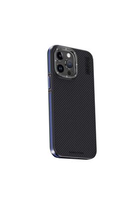 Ethab Ticaret Glb-Stl41414 Joko İphone 15 Pro Kılıf Aramid 600D Kevlar Karbon Fiber Magsafe Kapak - Lacivert