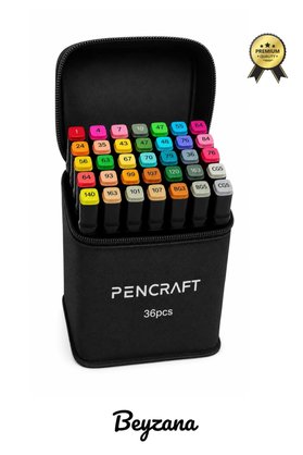 BEYZANA Pencraft 36’lı Profesyonel Marker Boya Kalem Seti Çantalı
