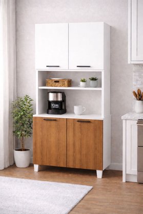 Mavira Dizayn Lale 207 Cm Çok Amaçlı Dolap Atlantik Çam/Beyaz