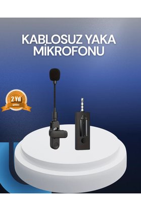 Twin Store Profesyonel Ses Kayıt İçin Kablosuz Mini Yaka Mikrofonu