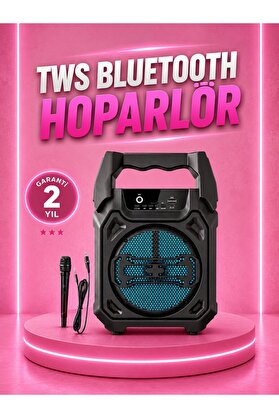 Verah Taşınabilir 6.5” Bluetooth Hoparlör Usb Tf Kart Mikrofonlu Şarjlı Sistem - Verah19140-4163