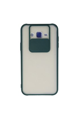 Evimdeyokyok Samsung Galaxy J7 Kılıf Palm Buzlu Kamera Sürgülü Silikon - Yeşil