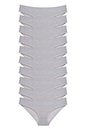 Ethab Ticaret Glb-Stl41414 10 Adet Süper Eko Set Likralı Kadın Slip Külot Gri