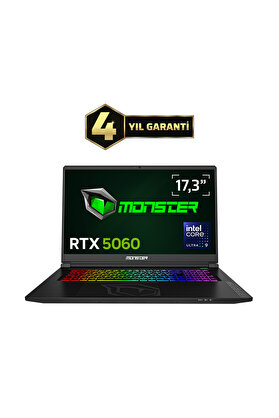 Monster Tulpar T7 V26.4.2 Intel Core Ultra 9 185H 32 GB RAM 1 TB SSD 8 GB RTX 5060 FreeDOS 17 3" FHD 144 Hz