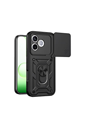 Evimdeyokyok Huawei Honor 600 Lite Pars Lens Yüzüklü Silikon - Siyah