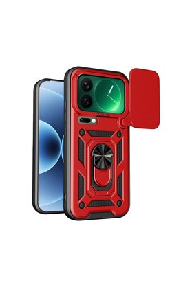 Evimdeyokyok Xiaomi Mi 17 Pro Pars Lens Yüzüklü Silikon - Kırmızı