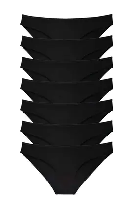 Ethab Ticaret Glb-Stl41414 7 Adet Süper Eko Set Likralı Kadın Slip Külot Siyah
