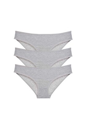 Ethab Ticaret Glb-Stl41414 3 Adet Süper Eko Set Likralı Kadın Slip Külot Gri