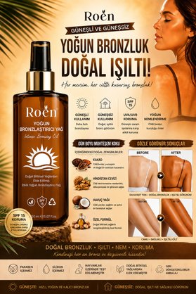 Roen Yoğun Bronzlaştırıcı Yağ Havuç Hindistan Cevizi Özlü Hızlı Bronzluk Spf15 Güneşli Güneşsiz 150ml