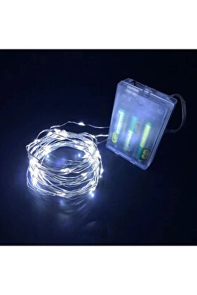 Ethab Ticaret Glb-Stl41414 Gd957 Şerit Pilli Aydınlatma 3 Metre 30 Adet Beyaz Peri Led