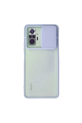 Evimdeyokyok Xiaomi Redmi Note 10 Pro Kılıf Palm Buzlu Kamera Sürgülü Silikon - Lila
