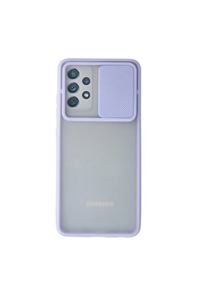Evimdeyokyok Samsung Galaxy A72 Kılıf Palm Buzlu Kamera Sürgülü Silikon - Lila
