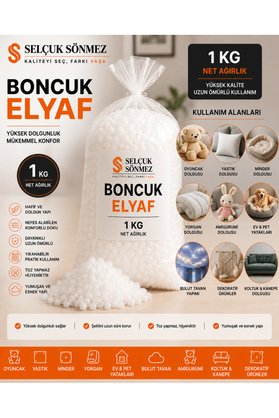 SELÇUK SÖNMEZ Boncuk Elyaf Silikon 1 KG - Yastık Yorgan Oyuncak Minder Bulut Tavan Dolgu Elyafı
