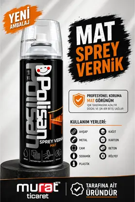 Polisan Mat Vernik Sprey Boya 400 ml