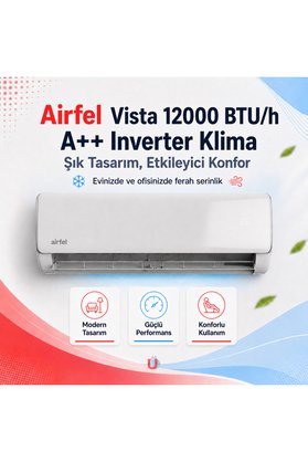 Airfel Vista Serisi 2026 Split LTXP35A 12.000 BTU/H A++ Inverter Klima R32
