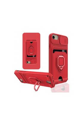 Ethab Ticaret Glb-Stl41414 İphone 7 Kılıf Zuma Kartvizitli Yüzüklü Silikon - Kırmızı