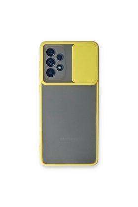 Evimdeyokyok Samsung Galaxy A53 5G Kılıf Palm Buzlu Kamera Sürgülü Silikon - Sarı
