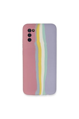 Evimdeyokyok Samsung Galaxy A03S Kılıf Ebruli Lansman Silikon - Pembe-Lila