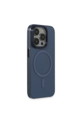 Evimdeyokyok Apple İphone 15 Pro Max Kılıf Anka Pc Magneticsafe Sert Metal Kapak - Lacivert