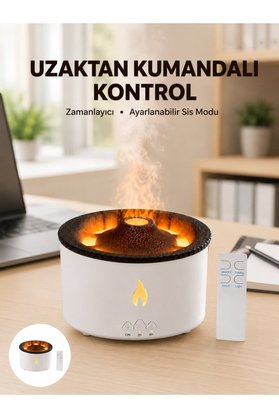 Ethab Giyim Alev Efektli Buhar Makinesi – Aromaterapi Nemlendirme Ve Işık Modlu Tasarım Yen - Glst6419-331