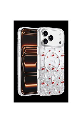 Ethab Ticaret Glb-Stl41414 Onegif İphone 17 Pro Max Misk Simli Magsafe Kapak - Desen 5