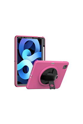 Evi̇mdeyokyok Apple İpad 2022 10.9 (10.Nesi̇l) Kılıf Hand Strap Tablet Kılıfı - Pembe