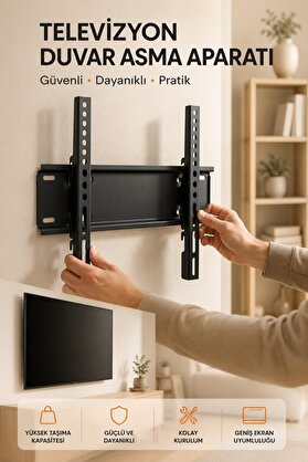 Movera Yüksek Taşıma Kapasiteliniversal Tv Duvar Askı Aparatı 32-42 İnç Güvenli Sab - Movera9564-7