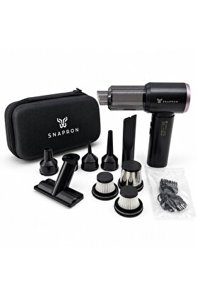 Go İthalat Oto Araç - 2In1 Şarjlı 80W - 12000Pa 9 Başlık - 3 Filtre El Tipi Basınçlı Hava Üfleme - Araç Süpürge