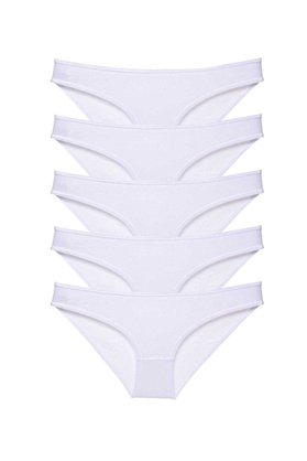 Ethab Ticaret Glb-Stl41414 5 Adet Süper Eko Set Likralı Kadın Slip Külot Beyaz