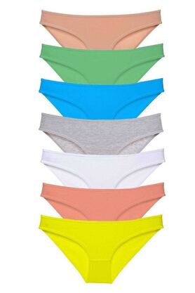 Mudanis Glb-Stl41414 7 Adet Süper Eko Set Likralı Kadın Slip Külot Çok Renkli