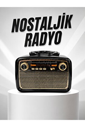 Ethab Giyim Nostaljik Radyo Tasarımlı Bluetooth Hoparlör El Fenerli Müzik Kutusu