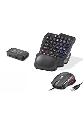 Evi̇mdeyokyok Mobi̇l Oyun Klavye Mouse Dönüştürücü Seti̇ Rgb Si̇yah K191