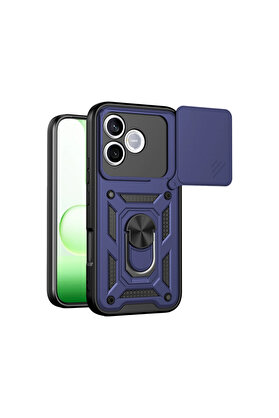 Evimdeyokyok Huawei Honor 600 Lite Pars Lens Yüzüklü Silikon - Lacivert