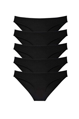 Ethab Ticaret Glb-Stl41414 5 Adet Süper Eko Set Likralı Kadın Slip Külot Siyah