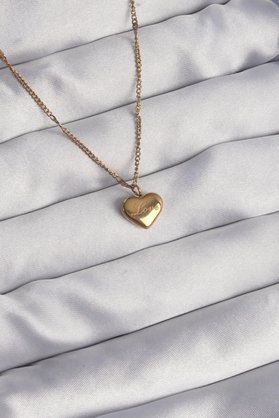 Ethab Giyim 316L Çelik Gold Renk Kalp Model Love Kolye 5886 - Glst2379-7274