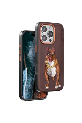 Ethab Ticaret Glb-Stl41414 Venco İphone 16 Pro Perma Desenli Kapak - Kahverengi