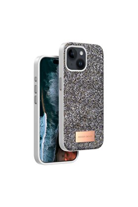 Ethab Ticaret Glb-Stl41414 Onegif İphone 15 Bright Simli Kapak - Gümüş