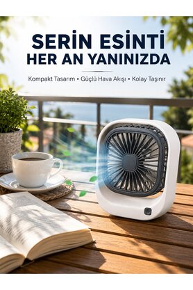 Solmazlar Online Taşınabilir Şarjlı Masa Fanı Sessiz Ve Güçlü Fan Sistemli - Ssssss7913-6180